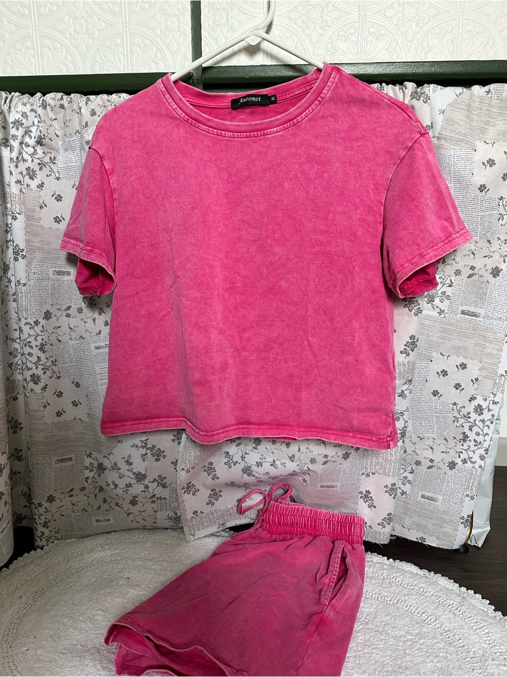 Pink Set / Washed Crop Matching Set - Picture 3 of 4